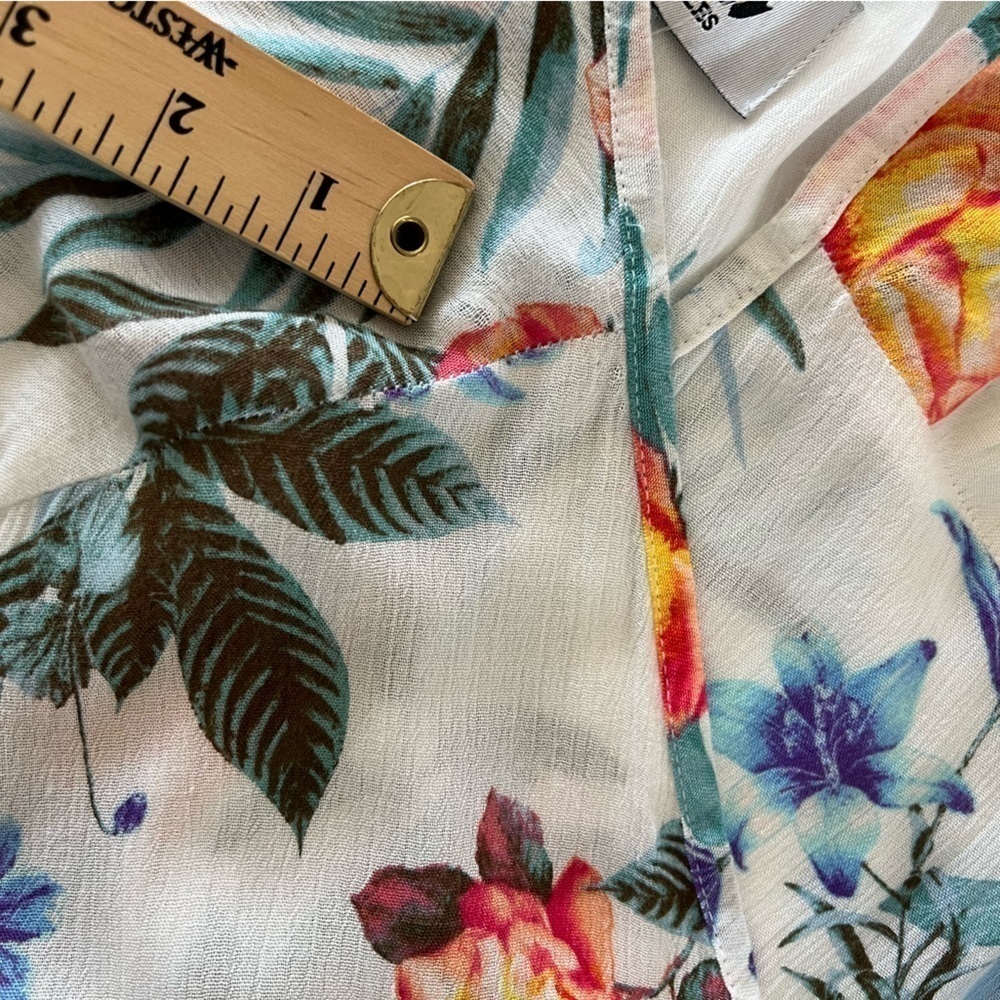 Meghan LA Women’s Jasmine Wrap Maxi Dress Floral Short Sleeve Large NWOT Flaws - Picture 15 of 16